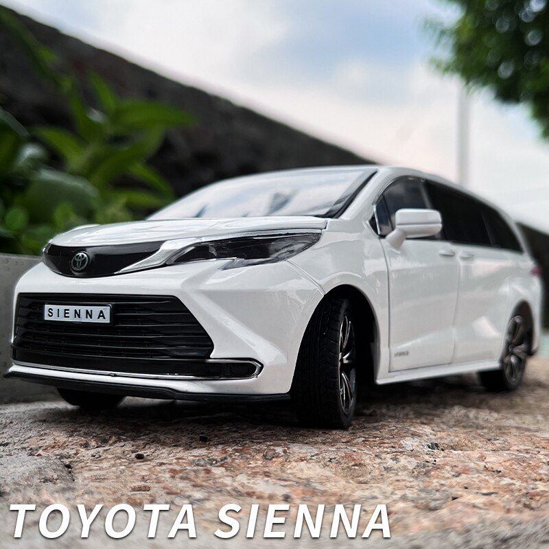 Mô hình xe ô tô Toyota Sienna 2022 tỉ lệ 1/24 chất liệu kim loại, xe hơi đồ chơi mở được cửa, có âm thanh, đèn trưng bày