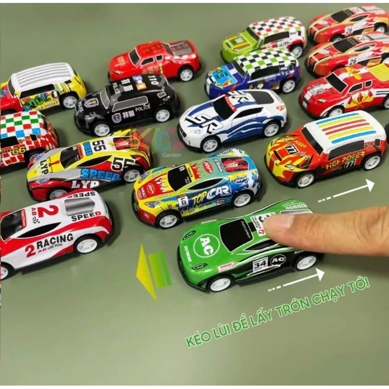 Thùng combo 30 xe ô tô kim loại mini chạy cót kiểu dáng mới lạ cho bé