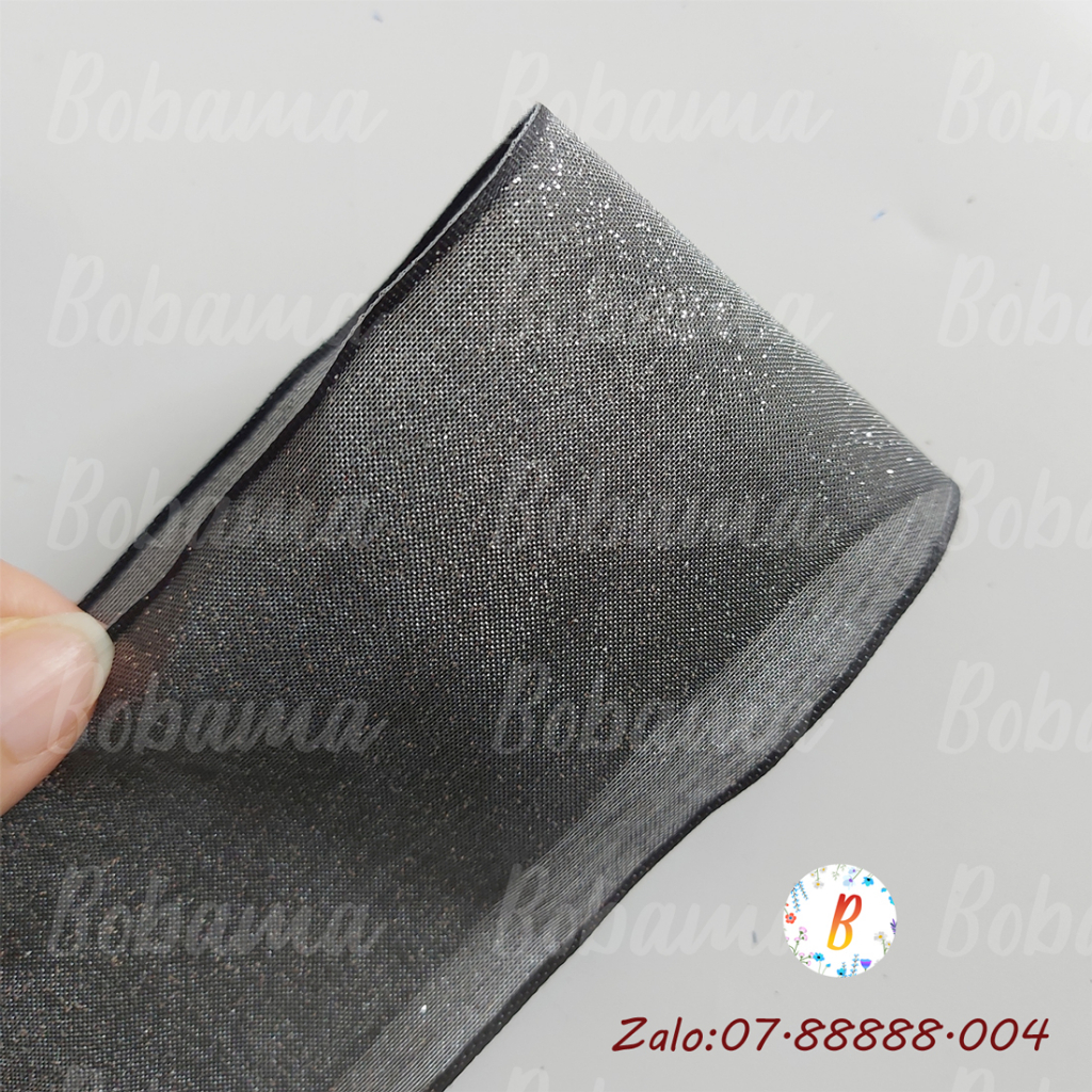 10 mét Ruy băng Voan organza 6cm ép nhũ dùng trang trí handmade