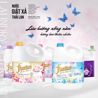Giặt xả đậm đặc FINELINE Thái Lan lưu hương mềm vải 3000ml - can làm sạch vết bẩn cho giặt tay giặt máy