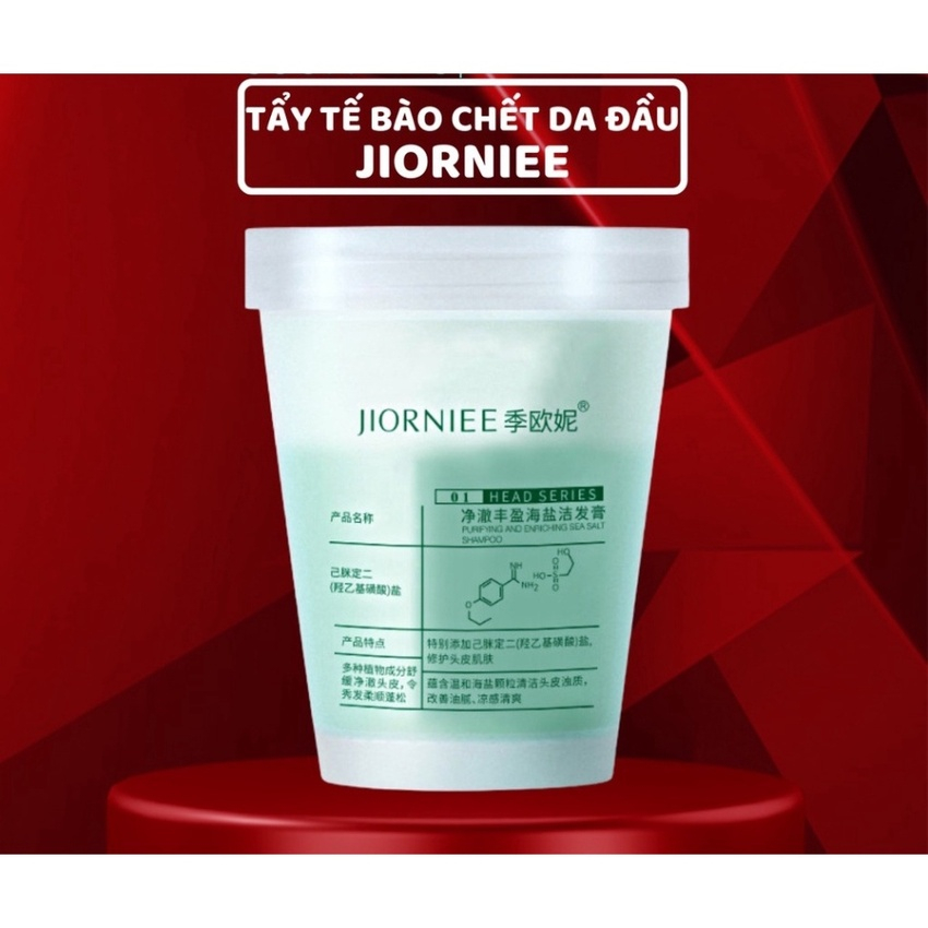 Tẩy tế bào chết da đầu JIORNIEE 250g tẩy da chết tóc muối biển làm sạch gàu kiểm soát dầu nội địa Trung SHEMIN