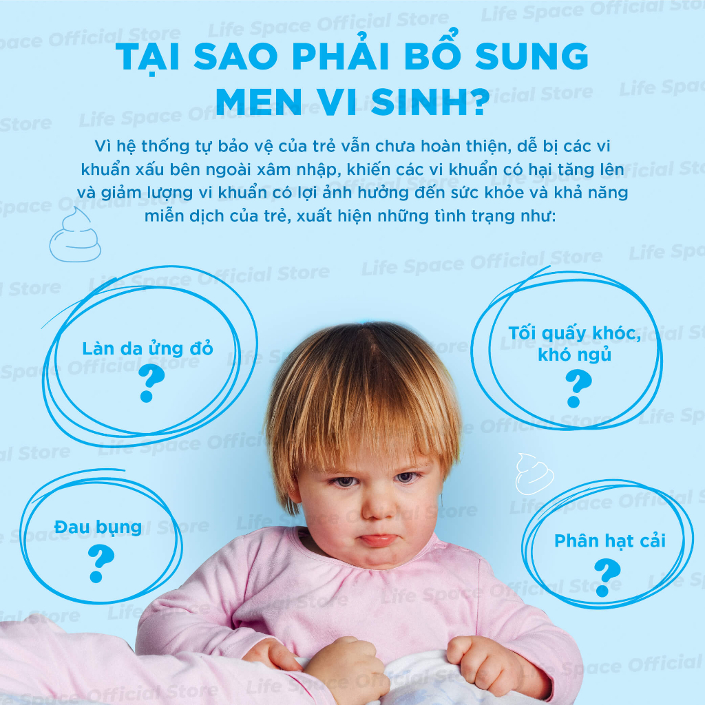 Men vi sinh Life Space Powder For Baby dành cho bé (6 tháng tuổi - 3 tuổi) lọ 40g