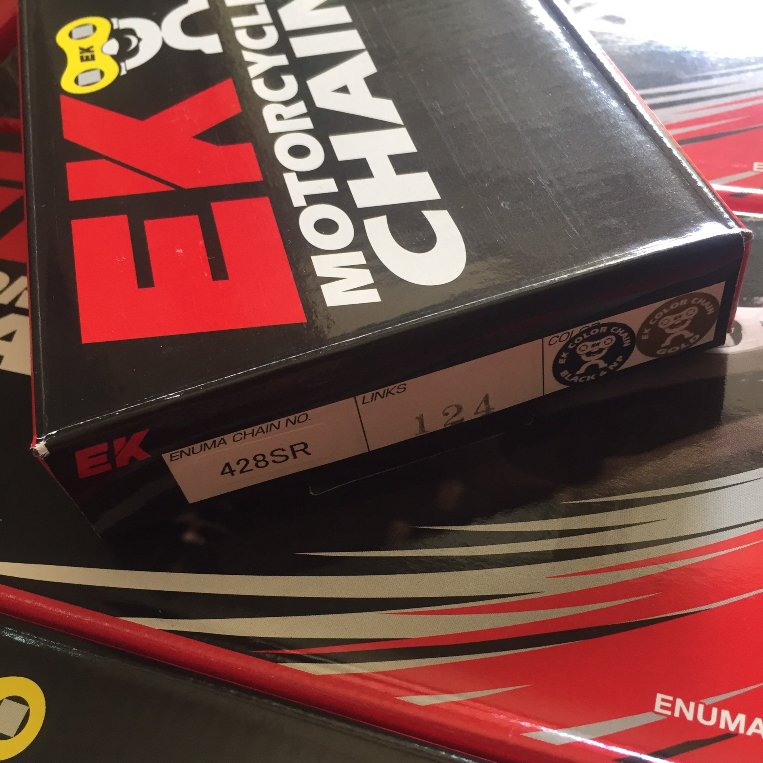 Sên vàng đen EK 428SR chính hãng cho xe số - Made in Japan