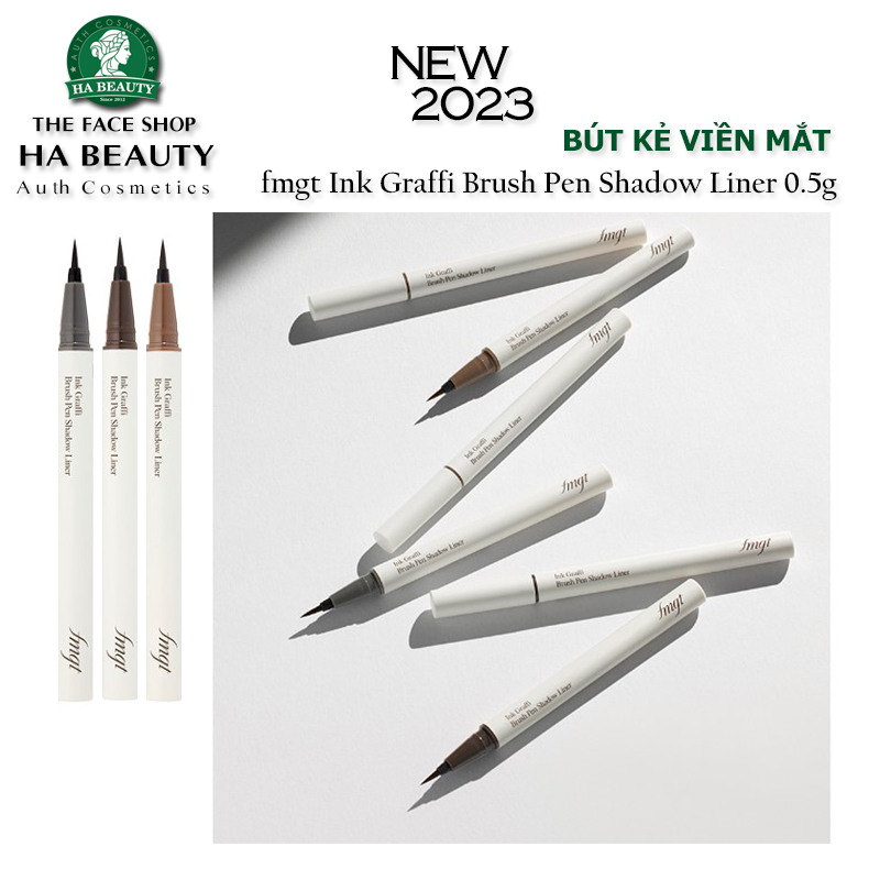 Bút kẻ mắt nước không trôi chống nước chống lem đầu cọ mảnh The Face Shop Ink Graffi Brush Pen Liner 0.6g