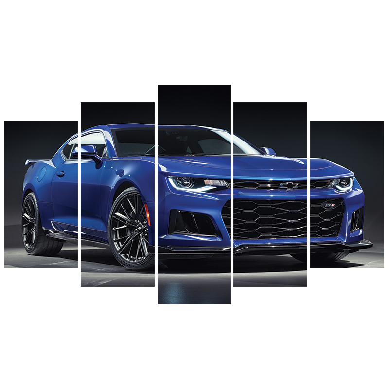 Bộ tranh ghép 5 tấm tráng gương dán tường xe Chevrolet Camaro ZL1
