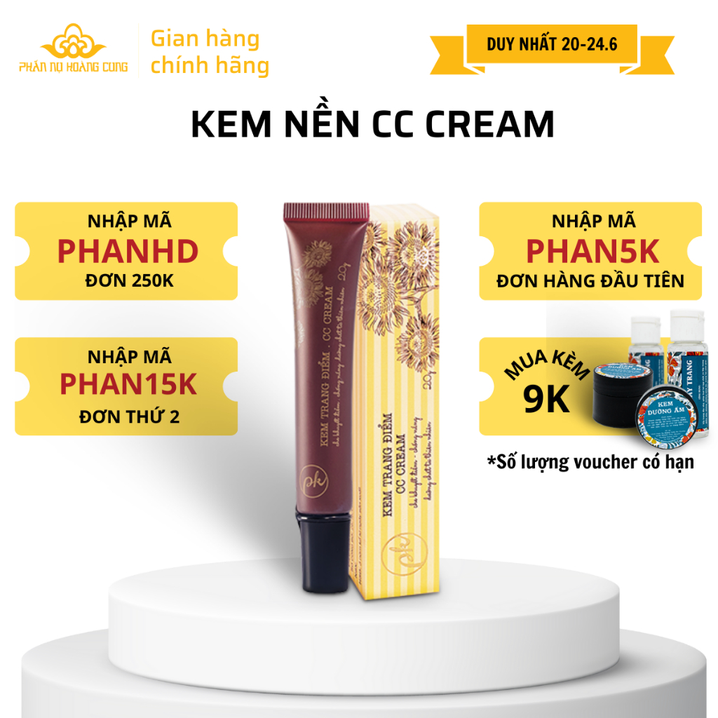 Kem CC Cream, Kem Nền Phấn Nụ Hoàng Cung Che Khuyết Điểm Màu Da Trọng Lượng 15g