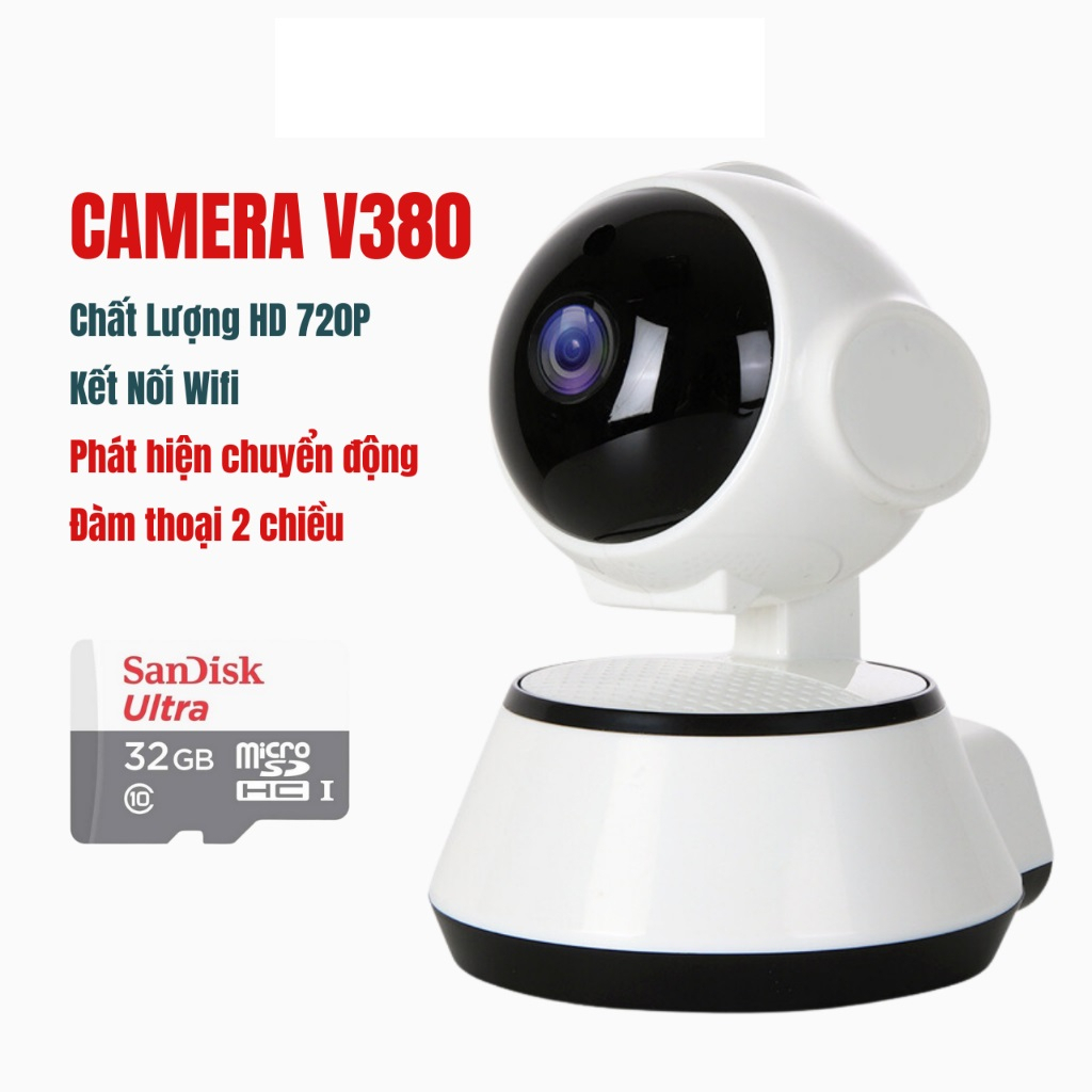 Camera wifi KAW-V380 quay siêu nét 360 độ phân giải FULL HD,Kết Nối WiFi Không Dây 1080P Hàng chính hãng, BH 12 tháng