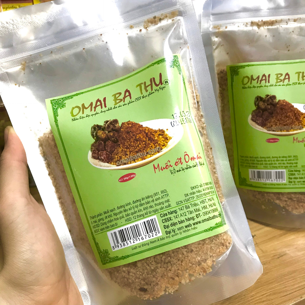 Muối Ô mai bà Thu 💙 FREESHIP 💙 Muối chấm hoa quả có tem chống hàng giả chính hãng (500G)