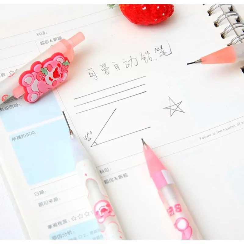 Bút Chì Kim Gấu Dâu Lotso Hot Trend Cute 0.5 Dụng Cụ Đồ Dùng Học Sinh Viên Văn Phòng