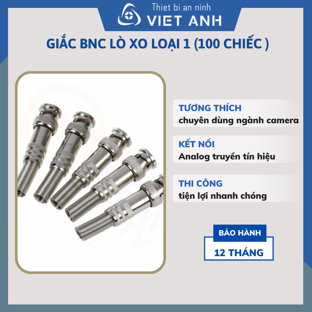 Giắc BNC lò xo loại 1 (100 Chiếc )