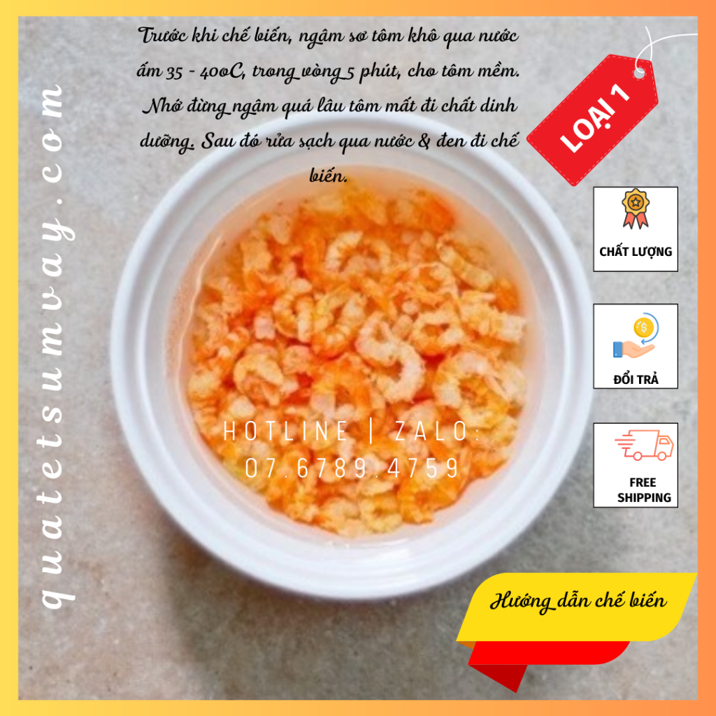 100g tôm nhỏ nấu canh, nước lèo, xào bắp, khô quẹt biển Bình Thuận