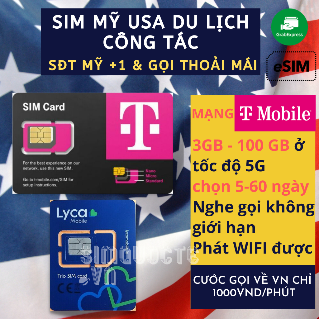 Sim du lịch Mỹ USA công tác Hoa Kỳ internet tốc độ cao nghe gọi không giới hạn
