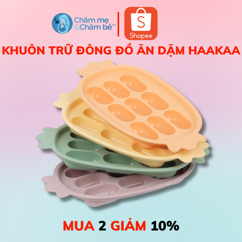 Khuôn Trữ Đông Đồ Ăn Dặm Có Nắp Đậy Hình Quả Dứa Cho Bé Haakaa