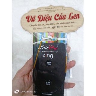 Kim đan vòng ngắn Knitpro Zing 25cm
