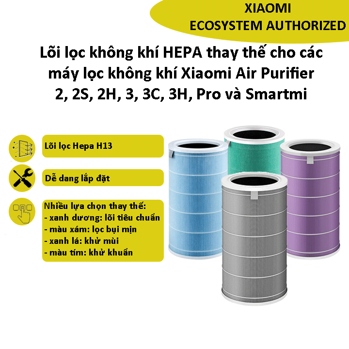 Lõi lọc không khí xiaomi lọc bụi min tới 99.97% lõi lọc HEPA class 13 dùng cho xiaomi air purifie bản quốc tế