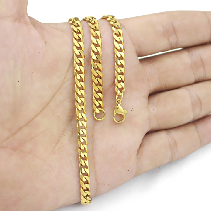 Lắc tay nam inox cao cấp thời trang rẻ đẹp kiểu lặc bảng nhỏ PT JEWELRY cỡ 5mm màu mạ vàng titan thép không gỉ PTLTNA21