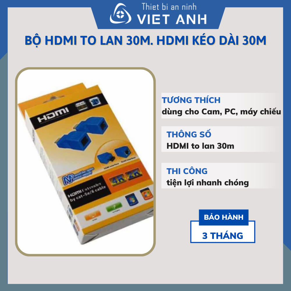 Bộ HDMI to lan 30m. HDMI kéo dài 30m