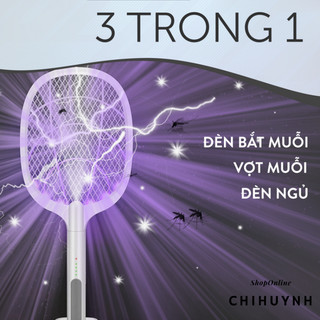 Vợt muỗi thông minh kiêm đèn bắt muỗi tự động 3 trong 1