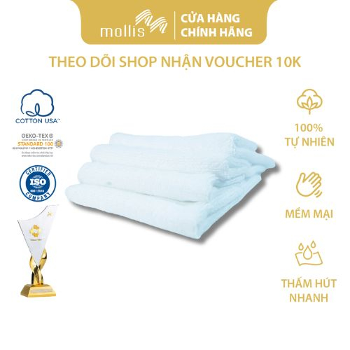 Khăn Tay Mollis Cotton Nontwist Hm94 20X20Cm Thấm Nước Cực Tốt