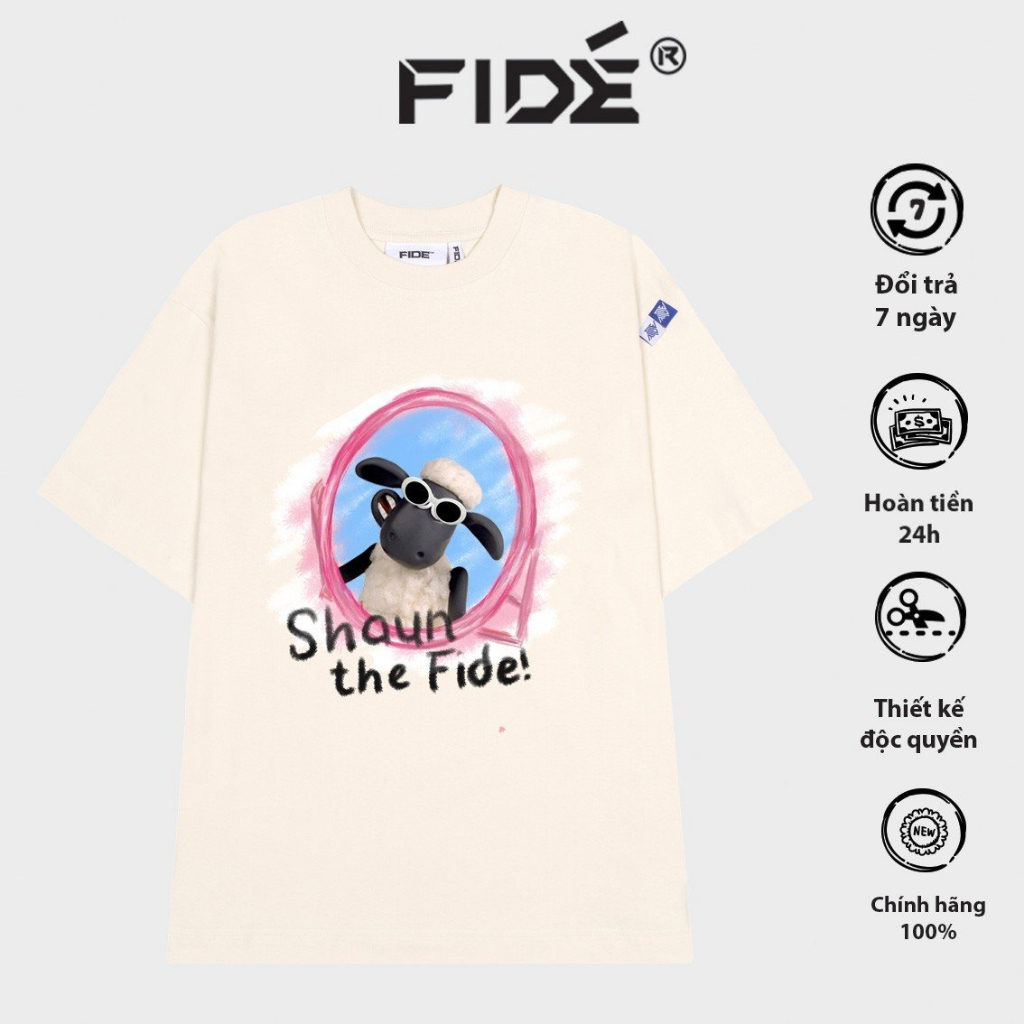 Áo thun FIDE Cừu shaun phông unisex nam nữ form rộng cổ tròn ulzzang CỪU 06