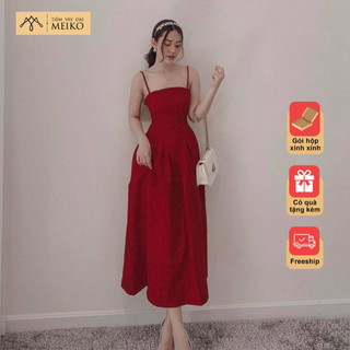 ĐẦM DÀI 2 DÂY DÁNG XÒE DỰ TIỆC SIÊU CHANH XẢ [GÓI HỘP CHỈNH CHU]