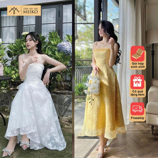Đầm Dài 2 Dây Hoa In Nổi Dáng Xoè Meiko, Váy 2 Lớp Dày Dặn Đi Dự Tiệc, Đi Du Lịch Sang Chảnh [Có Ảnh Thật, Gói Hộp]