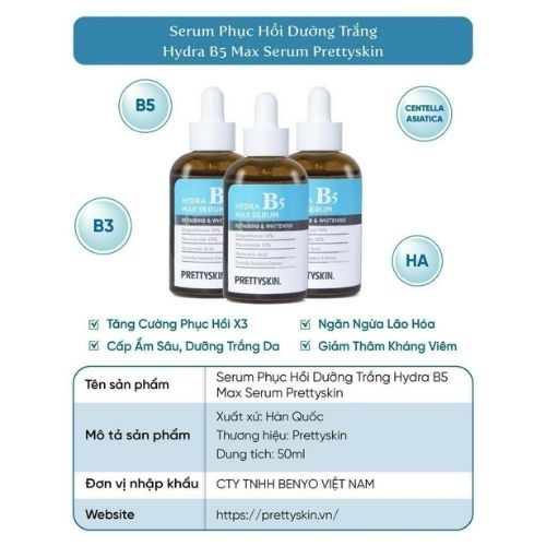 Serum Phục Hồi Da B5 Pretty Skin Hàn Quốc Giúp Dưỡng Trắng Phục Hồi Da 50ml_ACELA SRORE