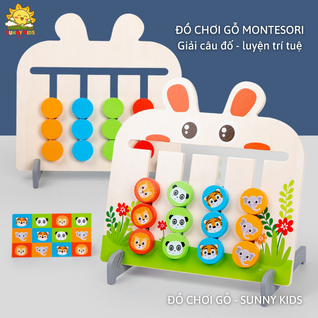 Đồ Chơi Gỗ Montessori, Nhiều Câu Đố Thú Vị, Di Chuyển Logic, Đồ Chơi Cho Bé Thông Minh Và Nâng Cao Kỹ Năng - Sunny Kids