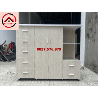Tủ nhựa 2 cánh 5 ngăn kèm kệ