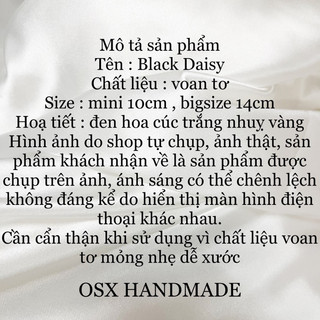 Scrunchie dây cột tóc buộc tóc handmade Black Daisy - by OSX Handmade