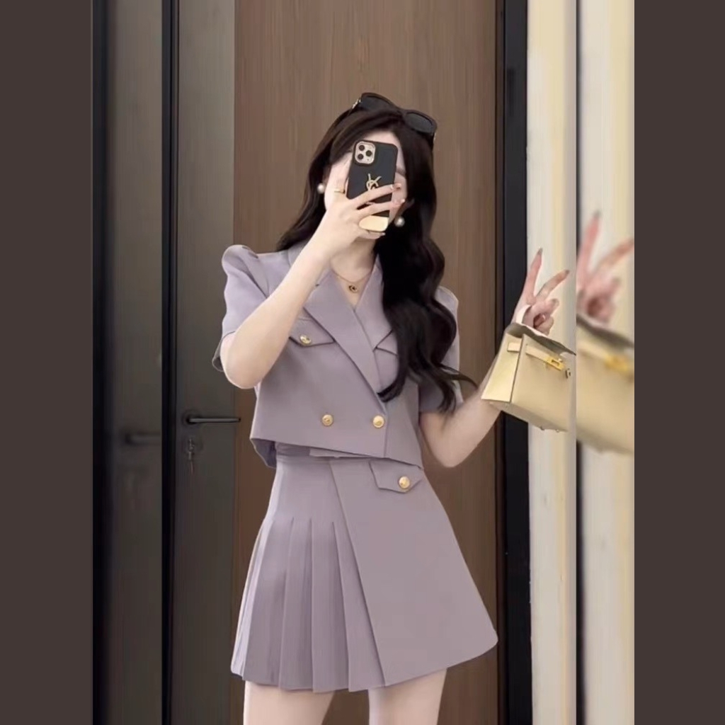 Set Vest mix áo và chân váy ngắn siêu xinh , set bộ vest nữ đi chơi đi tiệc phong cách sang chảnh siêu tôn dáng