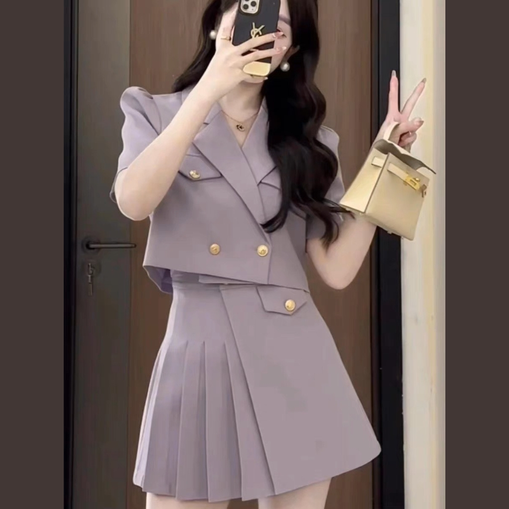 Set Vest mix áo và chân váy ngắn siêu xinh , set bộ vest nữ đi chơi đi tiệc phong cách sang chảnh siêu tôn dáng