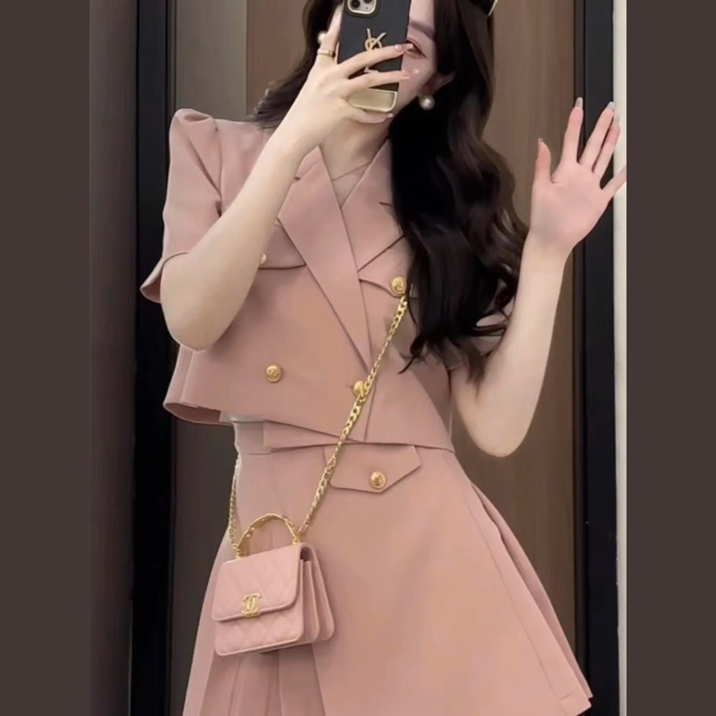 Set Vest mix áo và chân váy ngắn siêu xinh , set bộ vest nữ đi chơi đi tiệc phong cách sang chảnh siêu tôn dáng