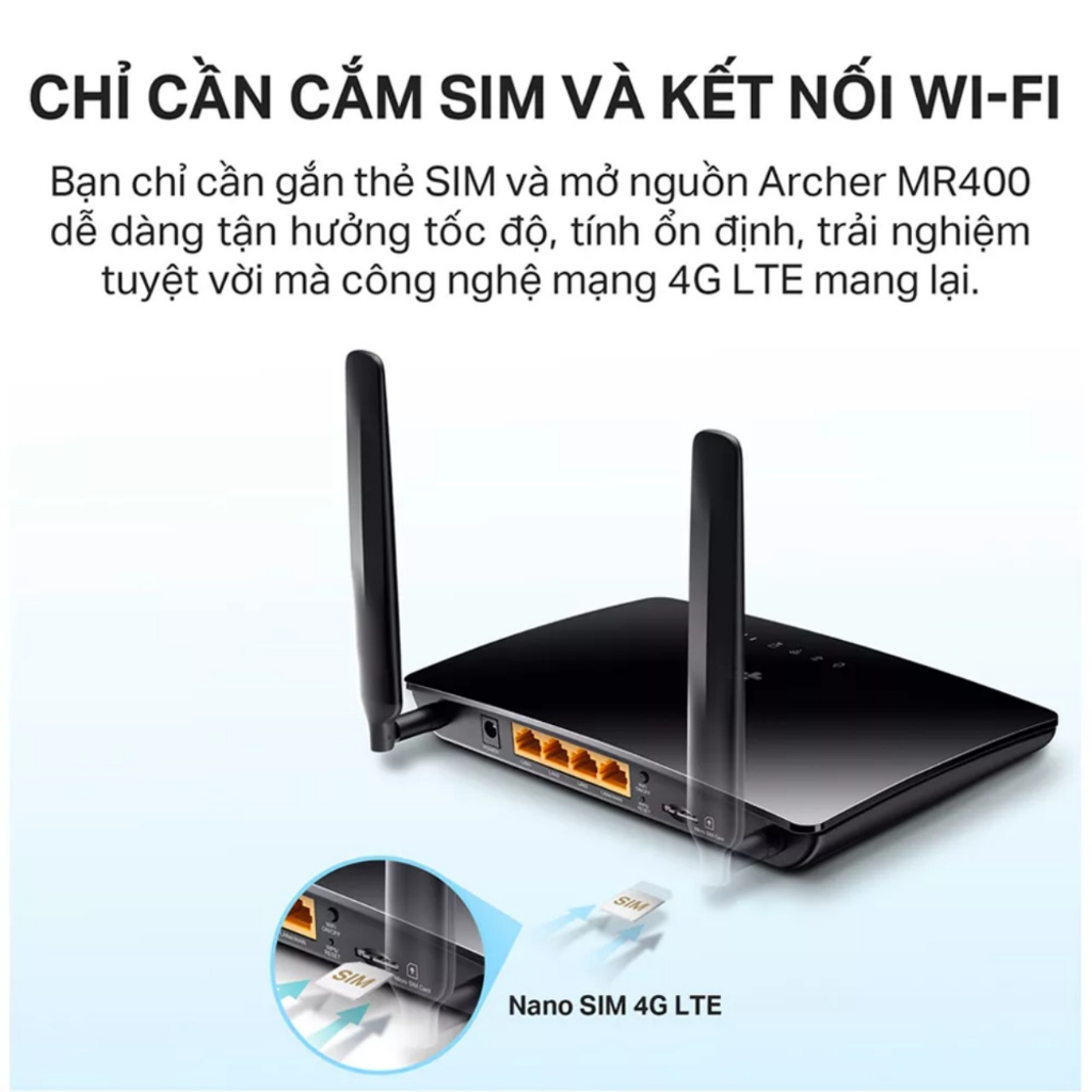 Bộ Phát Wifi Di Động 4G TP-Link Archer MR400 Băng Tần Kép AC1200