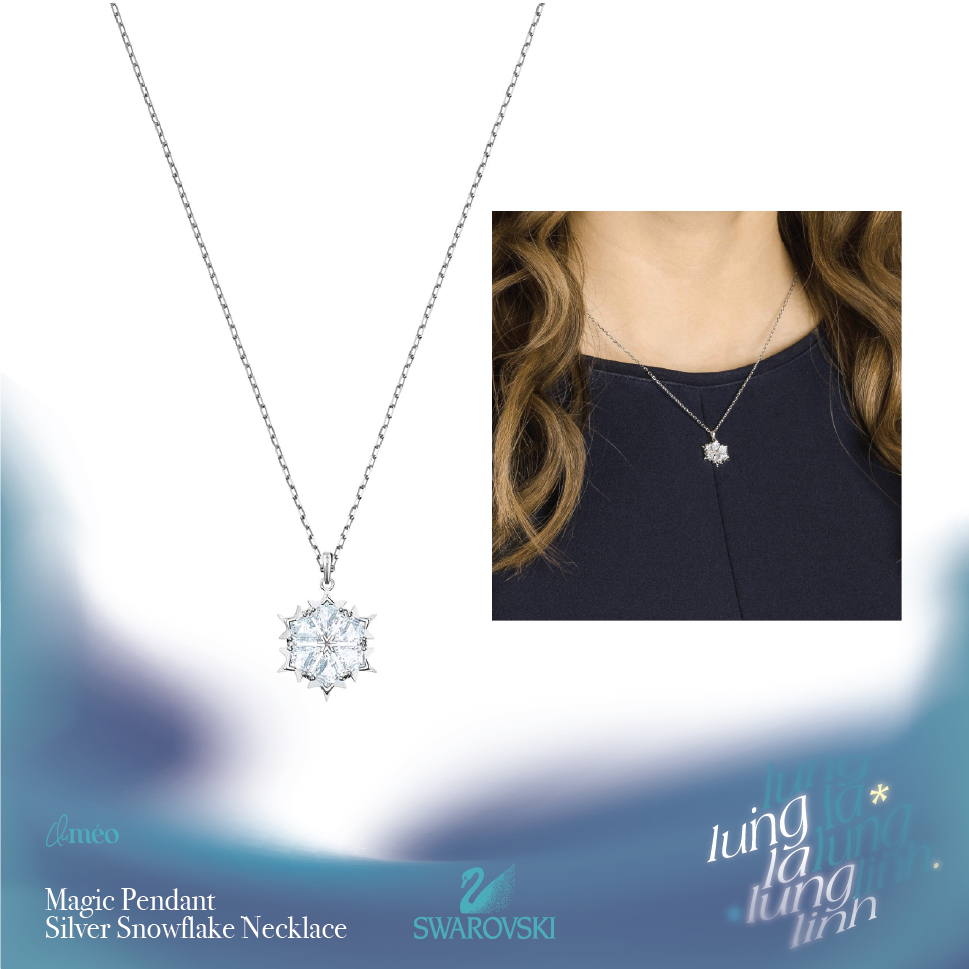 Dây chuyền Swarovski trắng bạch kim hoa bông tuyết 5450931