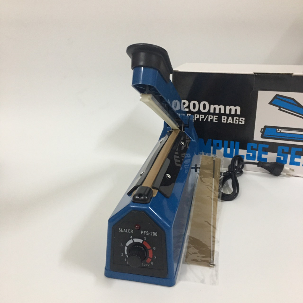 Máy hàn miệng túi nilon dập tay Impulse Sealer 20cm PFS-200, Máy hàn nilon, hàn túi zip đa năng không kén túi