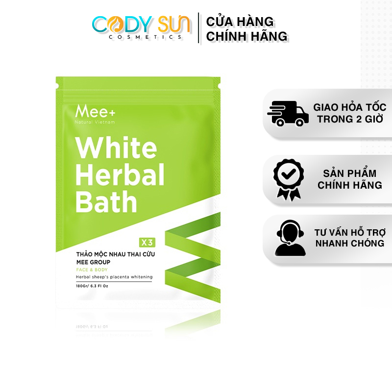 Tắm trắng body thảo mộc - Ủ trắng body nhau thai cừu dưỡng da trắng hồng, mềm mại White Herbal Bath MEE NATURAL