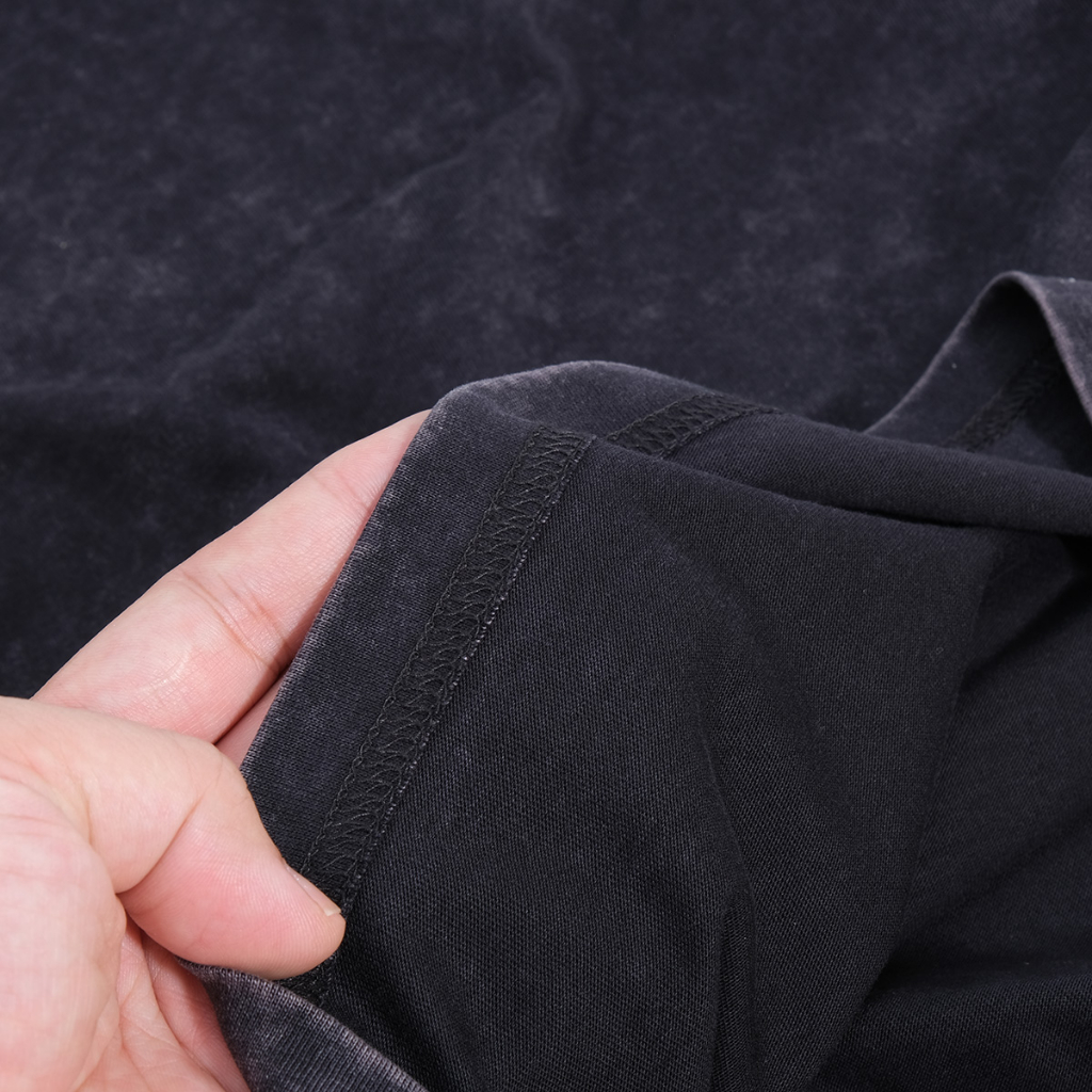 Áo thun tay lỡ nam nữ unisex Wash, phông form rộng oversize 100% Cotton đen 4ST-T15