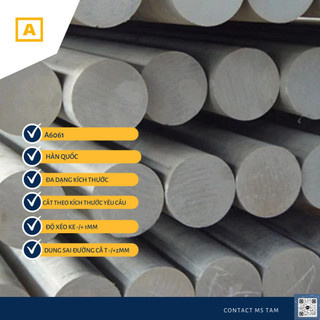 Nhôm đặc cây tròn cắt lẻ phi 65 - xuất xứ hàn quốc a6061 - t6