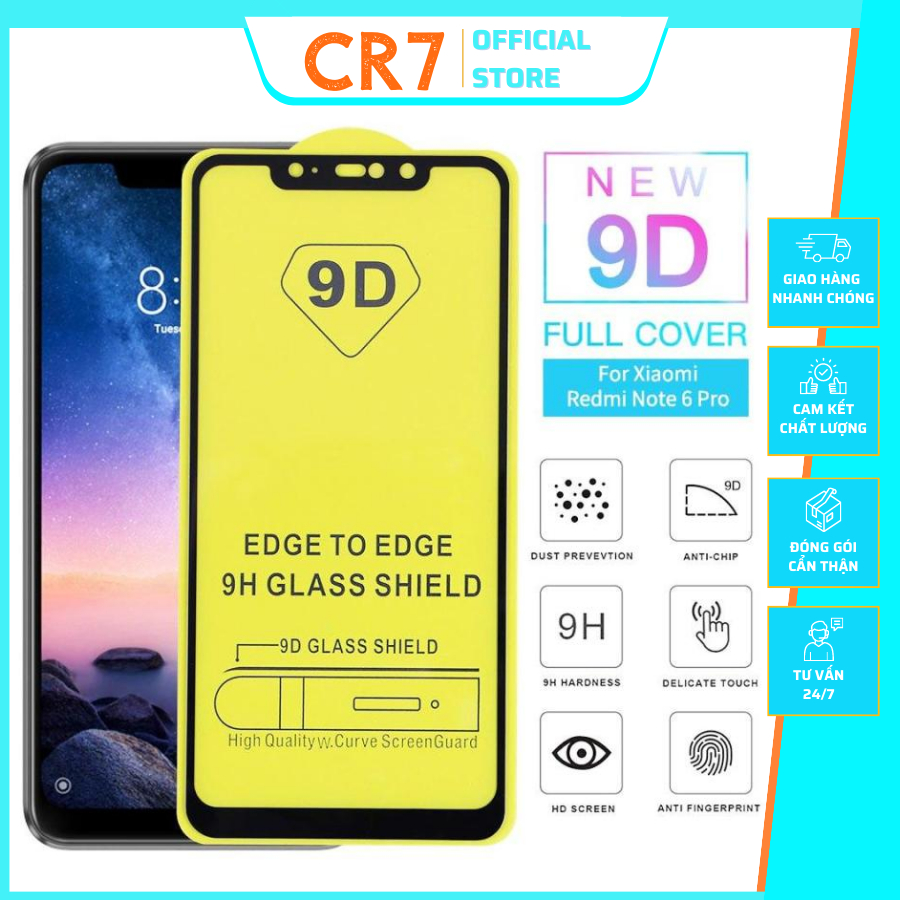 Kính Cường Lực Full Màn Redmi Note 5 Pro 9D-21D