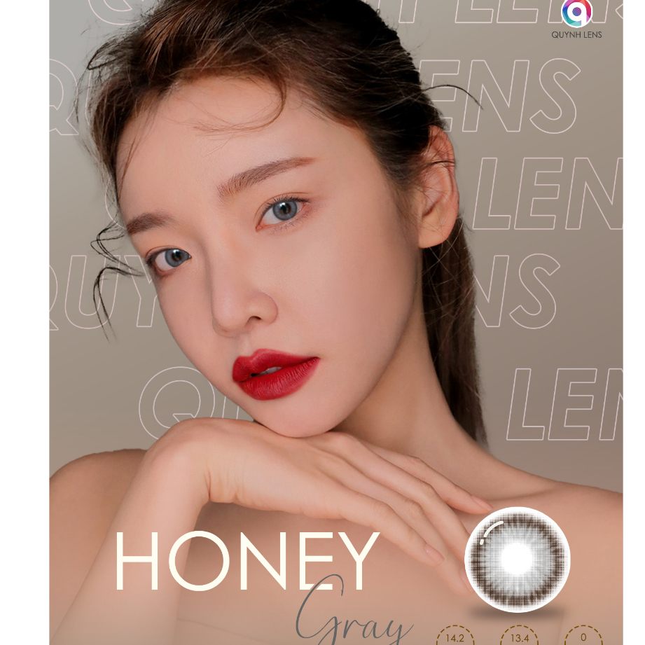 Kính Áp Tròng QUYNH LENS Honey Gray 0 độ(Giá 1 Mắt)