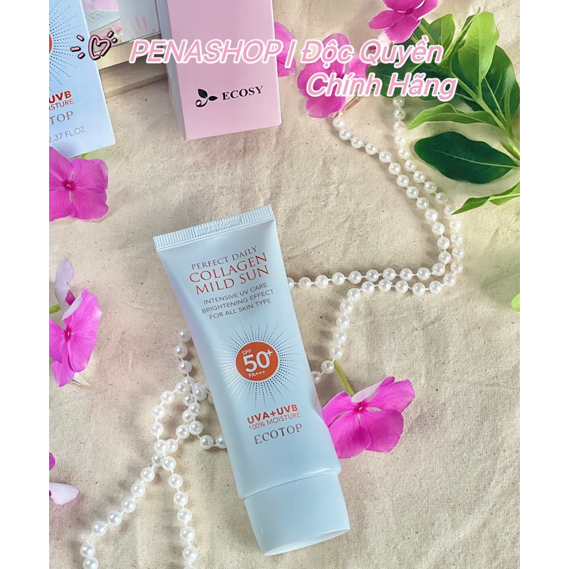 Kem Chống Nắng EcoTop Perfect Daily Collagen Mild Sun SPF 50+ PA+++