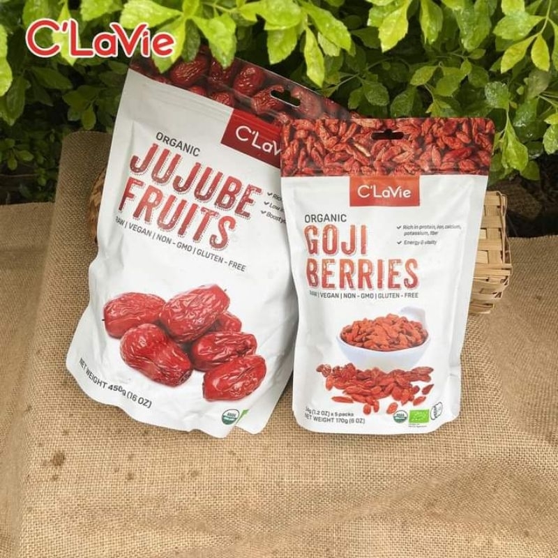 Combo táo đỏ size TO và kỷ tử hữu cơ C'lavie ( tên thương hiệu cũ là Amavie Foods)