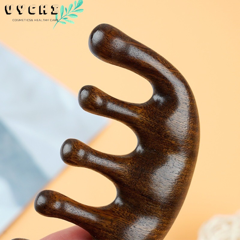 Lược Gỗ Đàn Hương Masage Da Đầu, Đả Thông Kinh Lạc Chuyên Dùng Trong Spa