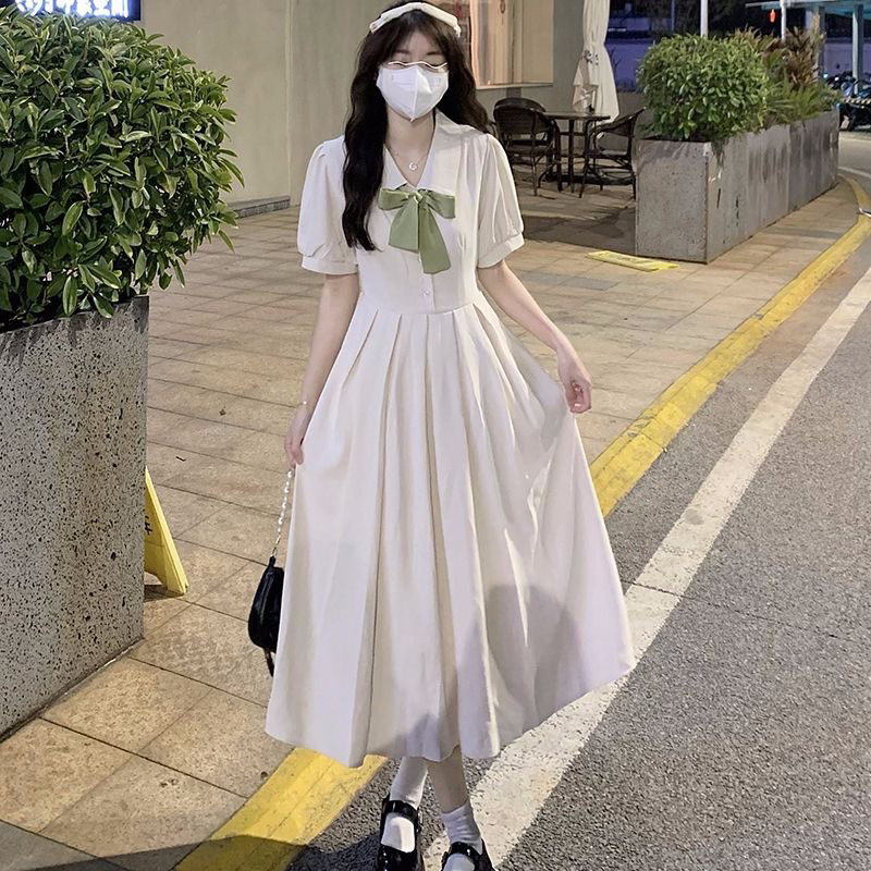 Đầm Midi Dáng Ôm Eo Vừa Vặn Mùa Thu Phiên Bản Pháp Cổ Điển Hàng Mới Dành Cho Bạn Nữ Sinh