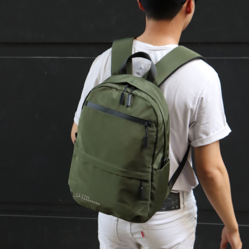 BALO UNISEX ĐEN/ XANH RÊU - VỪA LAP 15.6INCHES - ĐI HỌC ĐI LÀM - VẢI DÙ CHỐNG NƯỚC