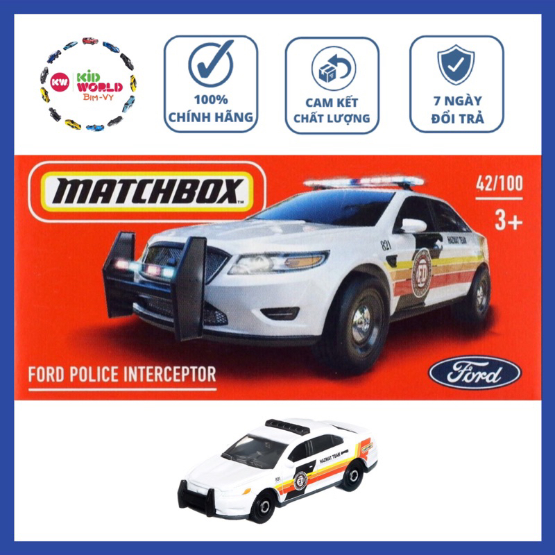 Xe mô hình Matchbox Box Cảnh sát Ford Police Interceptor 42/100.