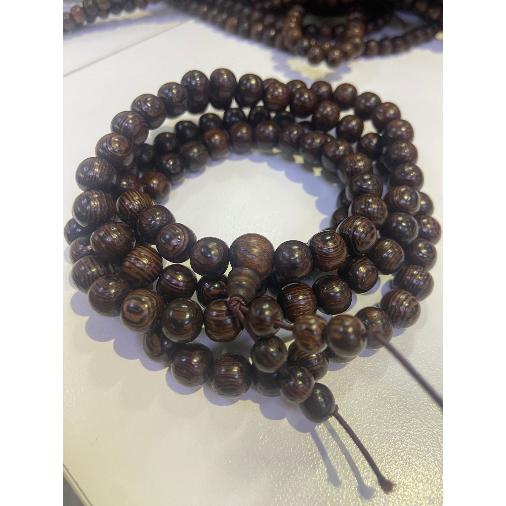 Vòng Tay HẠT LỚN Gỗ Mun Đuôi Công Chuỗi Tràng Hạt 108  Nam Nữ - Bình An - Tài Lộc-May Mắn được thầy trì chú