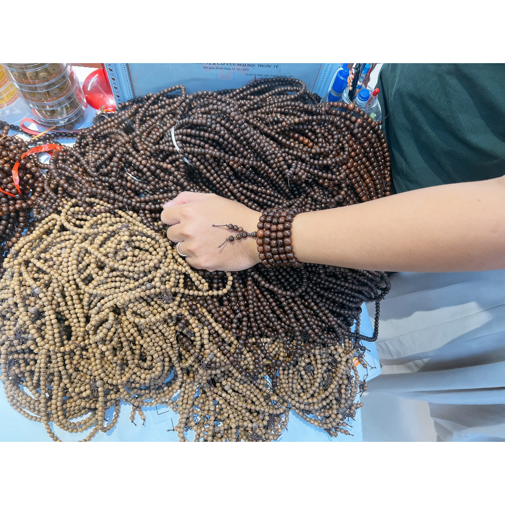 Vòng Tay HẠT LỚN Gỗ Mun Đuôi Công Chuỗi Tràng Hạt 108  Nam Nữ - Bình An - Tài Lộc-May Mắn được thầy trì chú