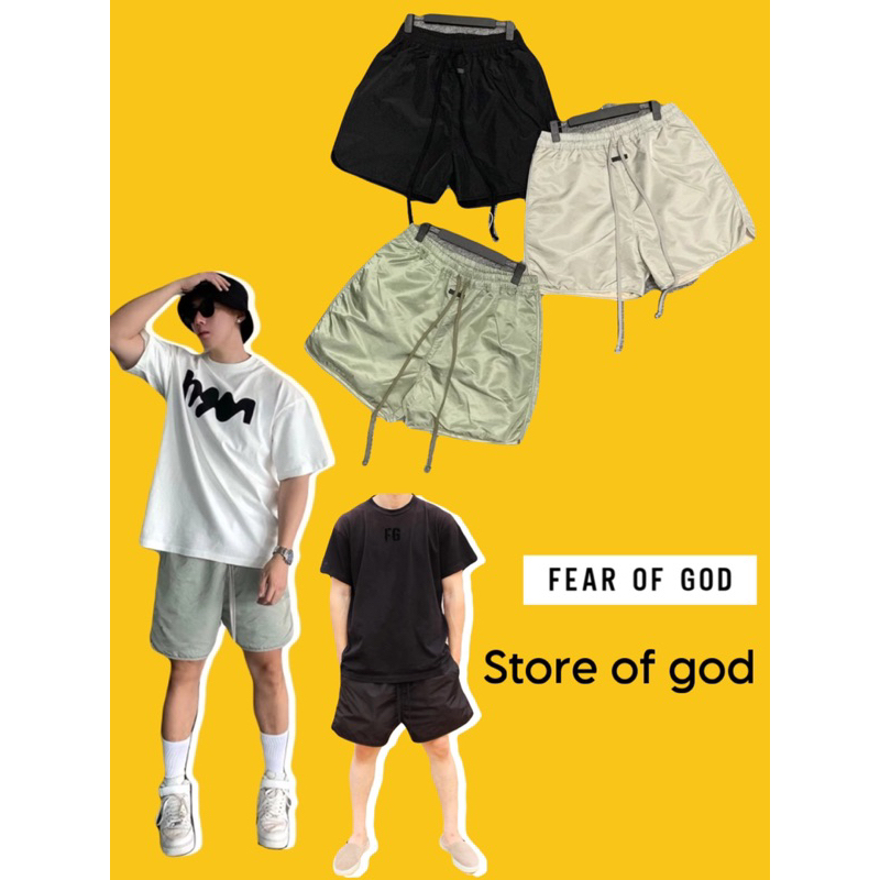 - Quần short FEAR OF GOD Nylon Track Shorts GREY,Black,Beige Seventh Collection, quần short FOG